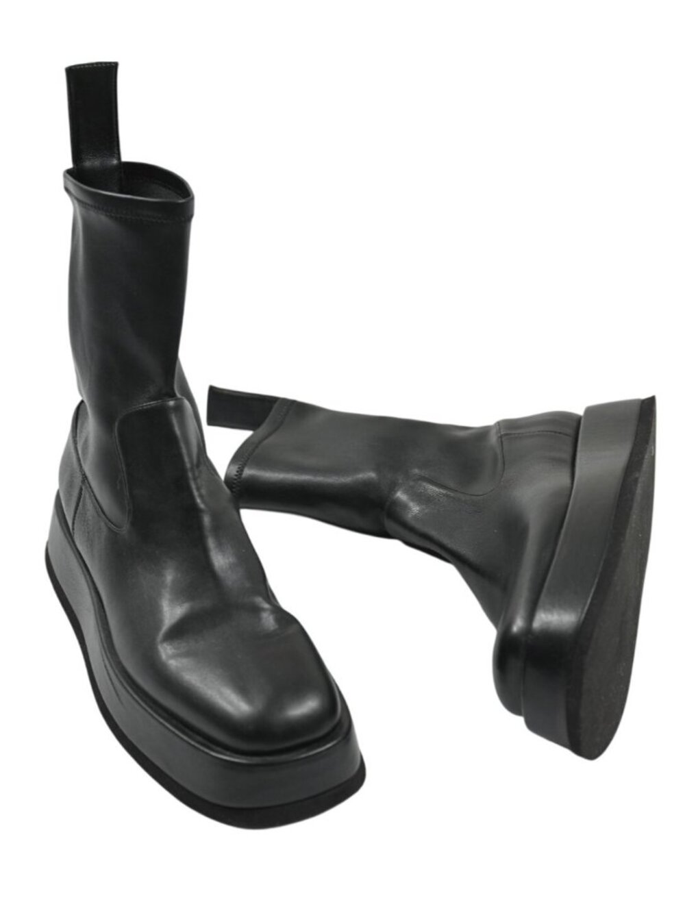 Gia Borghini x RHW Rosie Platform Ankle Boots in Black